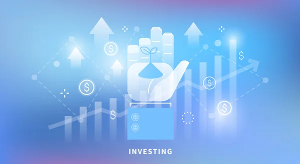 Banner web de inversión — Vector de stock