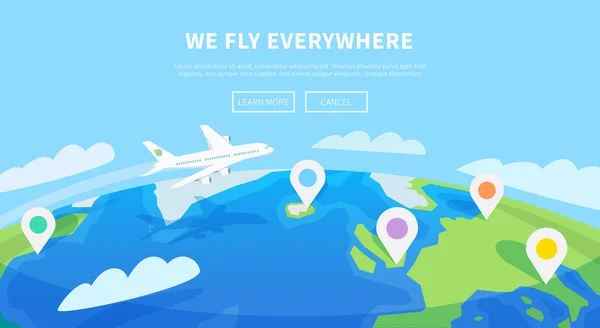 Banner web vetorial plano Viagem — Vetor de Stock