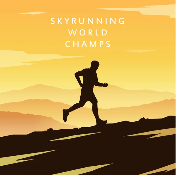 Skyrunning-Vektorplakat — Stockvektor