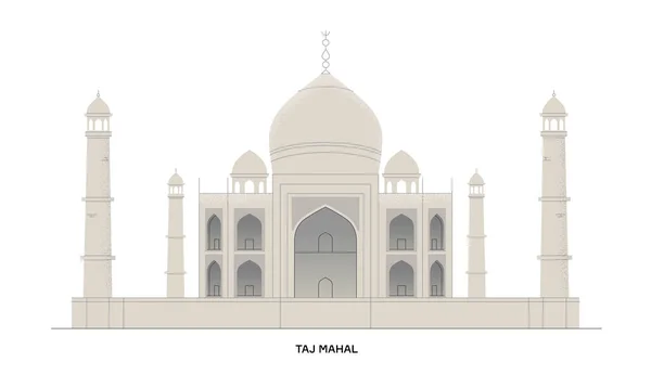 Тадж-Махал, Индия. Векторная иллюстрация. Лицензионные Стоковые Иллюстрации