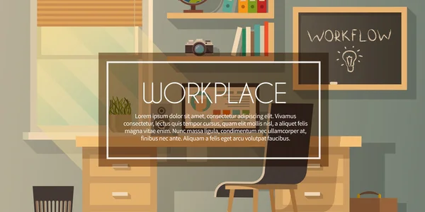 Workplace.Flat 현대 스타일. — 스톡 벡터