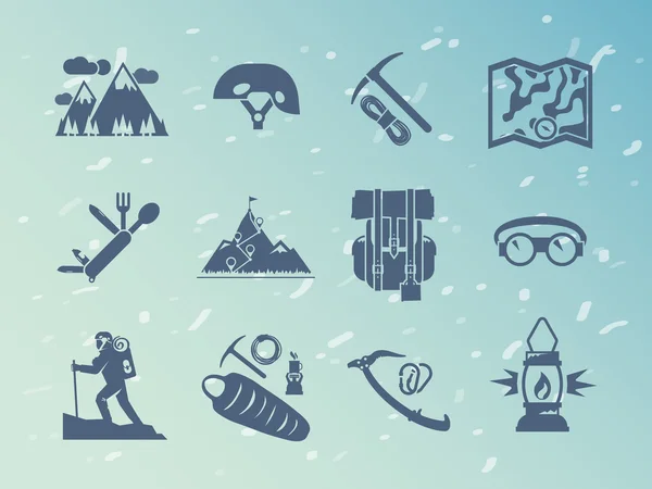 Set de iconos de escalada — Vector de stock