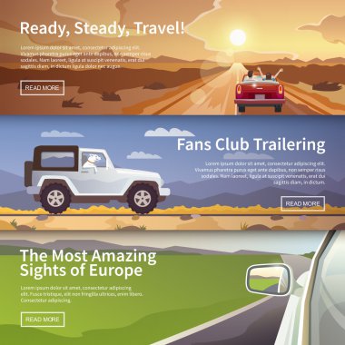 Journey by car banners