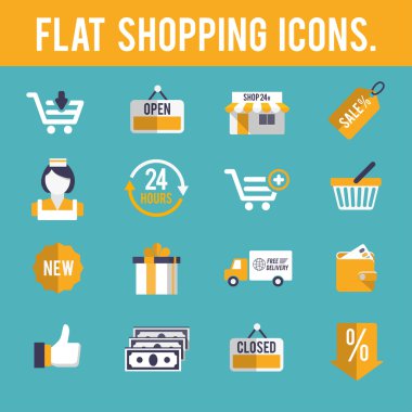 alışveriş simgeleri dizisi