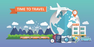 renkli seyahat kavramı