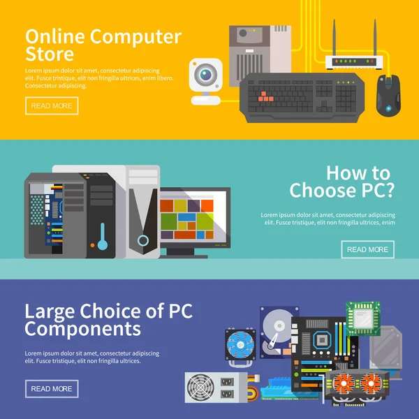 Conjunto de componentes de PC —  Vetores de Stock