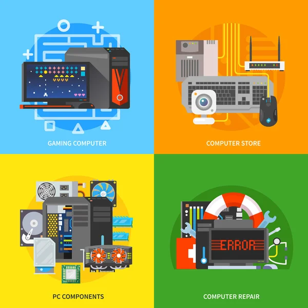 ПК компоненти банери — стоковий вектор