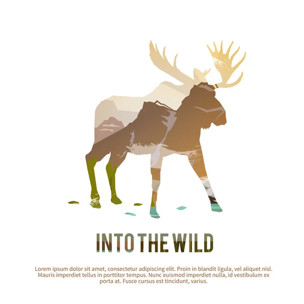 In wilde natuur concept — Stockvector