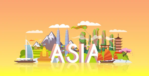 Concepto de vacaciones en Asia — Vector de stock