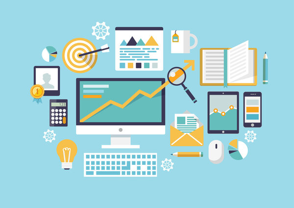 Set of office work objects