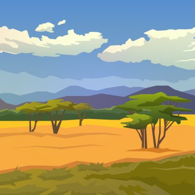 Savannah. Vector background.