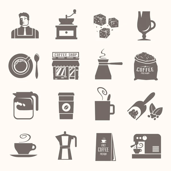 Black vector icons. Drinks. Coffee. — 스톡 벡터