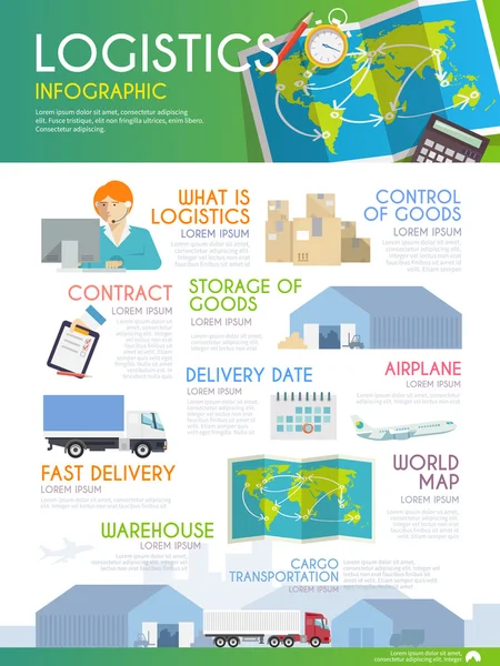 Logistics vector infographic — Διανυσματικό Αρχείο
