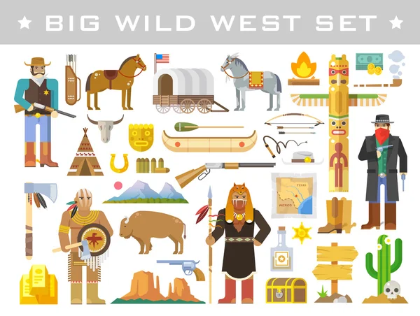 Wild West. Vector elements. — ストックベクタ