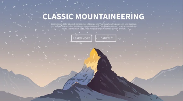 Climbing vector background. The Matterhorn. — 스톡 벡터