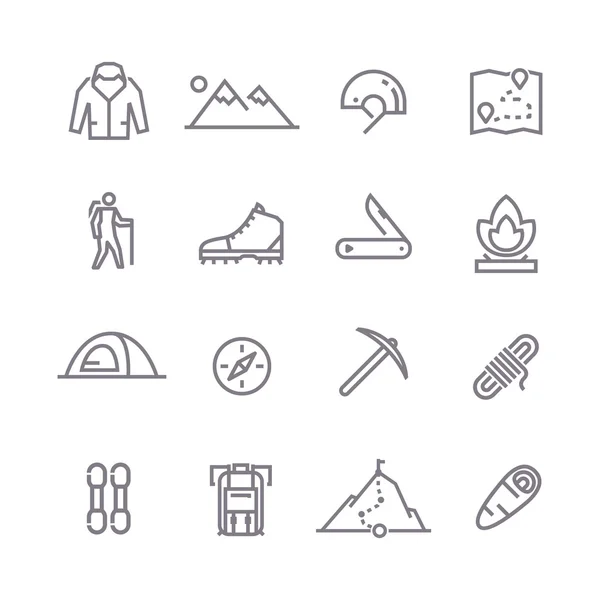 Climbing vector line icons — 스톡 벡터