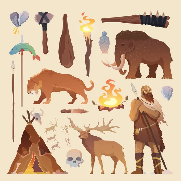 Vector elements. Primitive man.