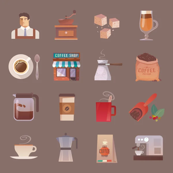 Vector icons. Drinks. Coffee. — 스톡 벡터