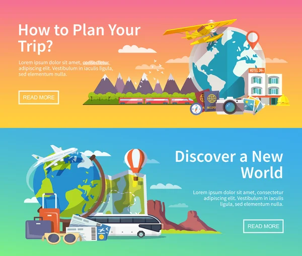 Vector travel advertising banners — Wektor stockowy