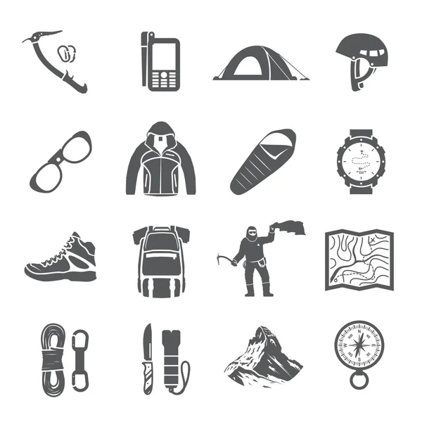 Climbing vector black and white icons — 스톡 벡터