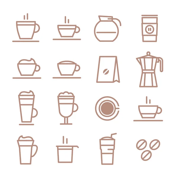 Line vector icons. Drinks. Coffee. — 스톡 벡터