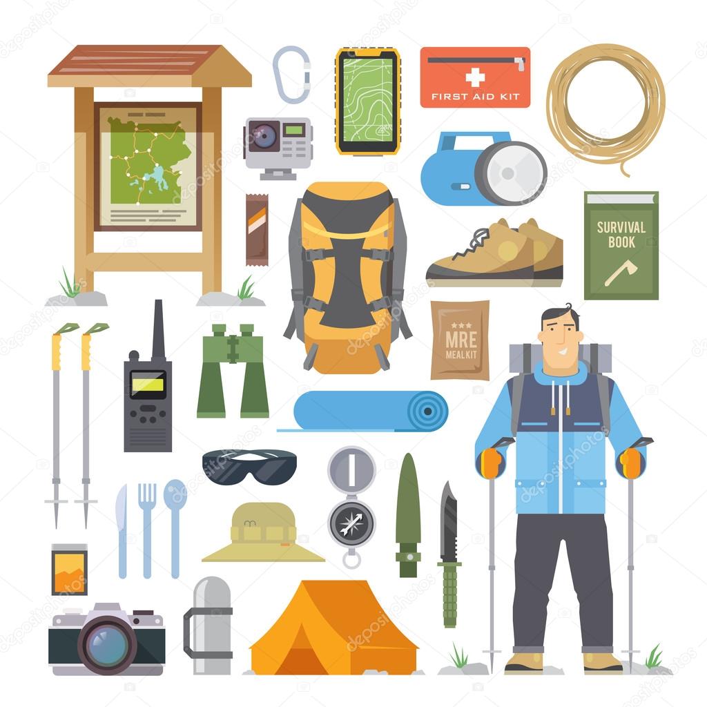 Hiking vector flat elements