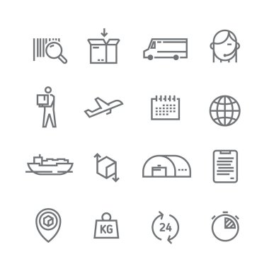 Line vector logistics icons.