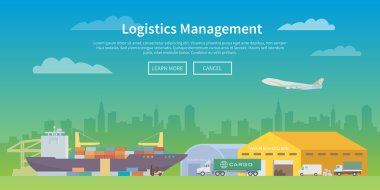 Vector web banner on the theme of Logistics.