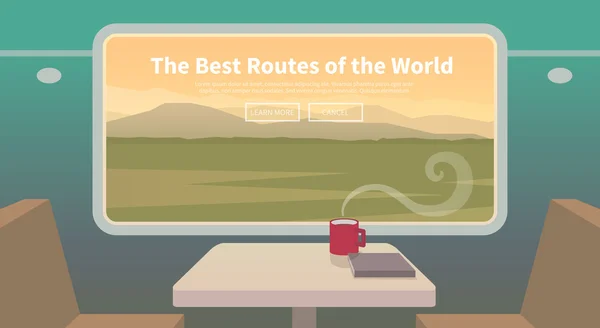 Travel by train. Web banner. — 图库矢量图片