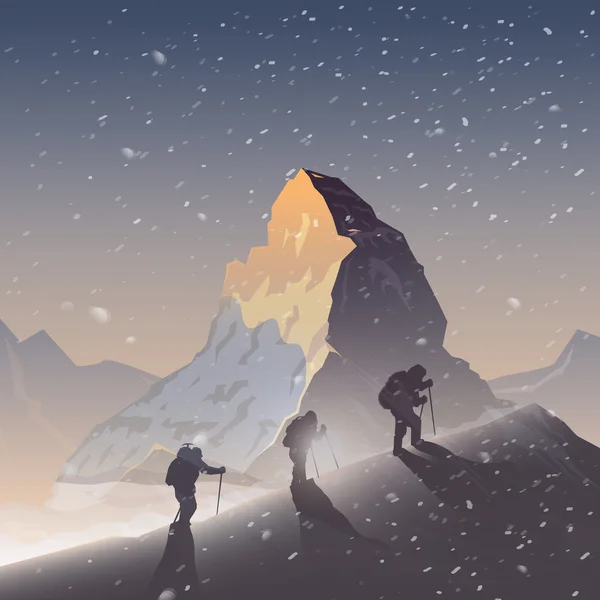 Vector background. Climbing, Trekking, Hiking. — 图库矢量图片