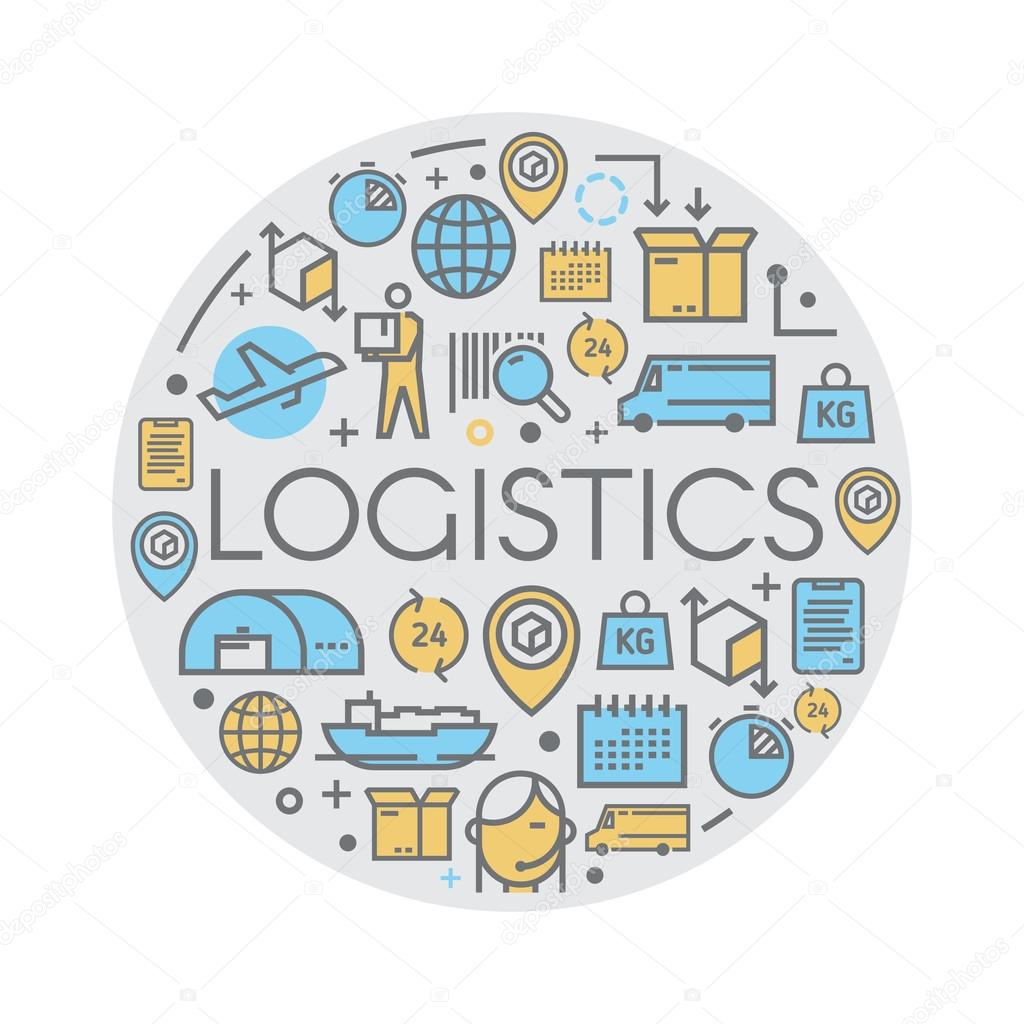 Line vector logistics icons.