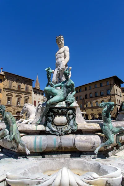 在佛罗伦萨，意大利海王星喷泉 — 图库照片