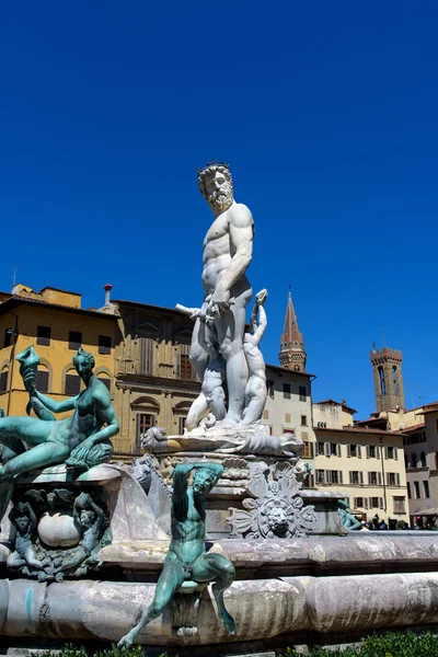 Fuente de Neptuno en Florencia, Italia — Foto de Stock