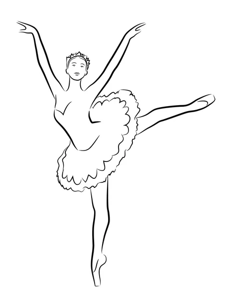 Dansande ballerina, Illustration — Stock vektor