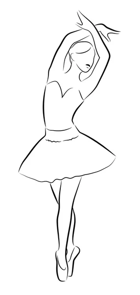 Dansende ballerina, illustratie — Stockvector