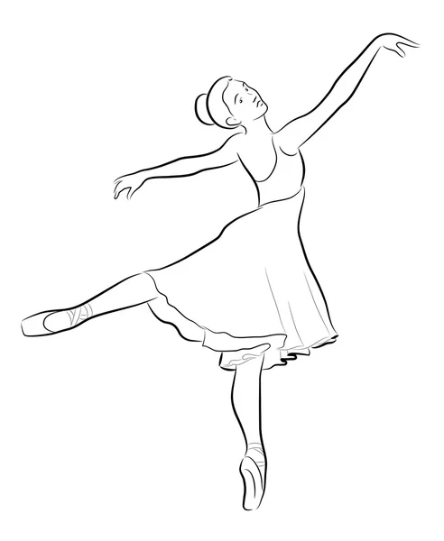 Tanzende Ballerina, Illustration — Stockvektor