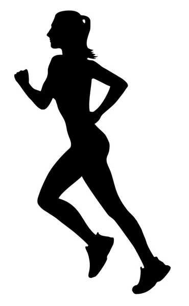 Silueta de mujer corriendo — Archivo Imágenes Vectoriales