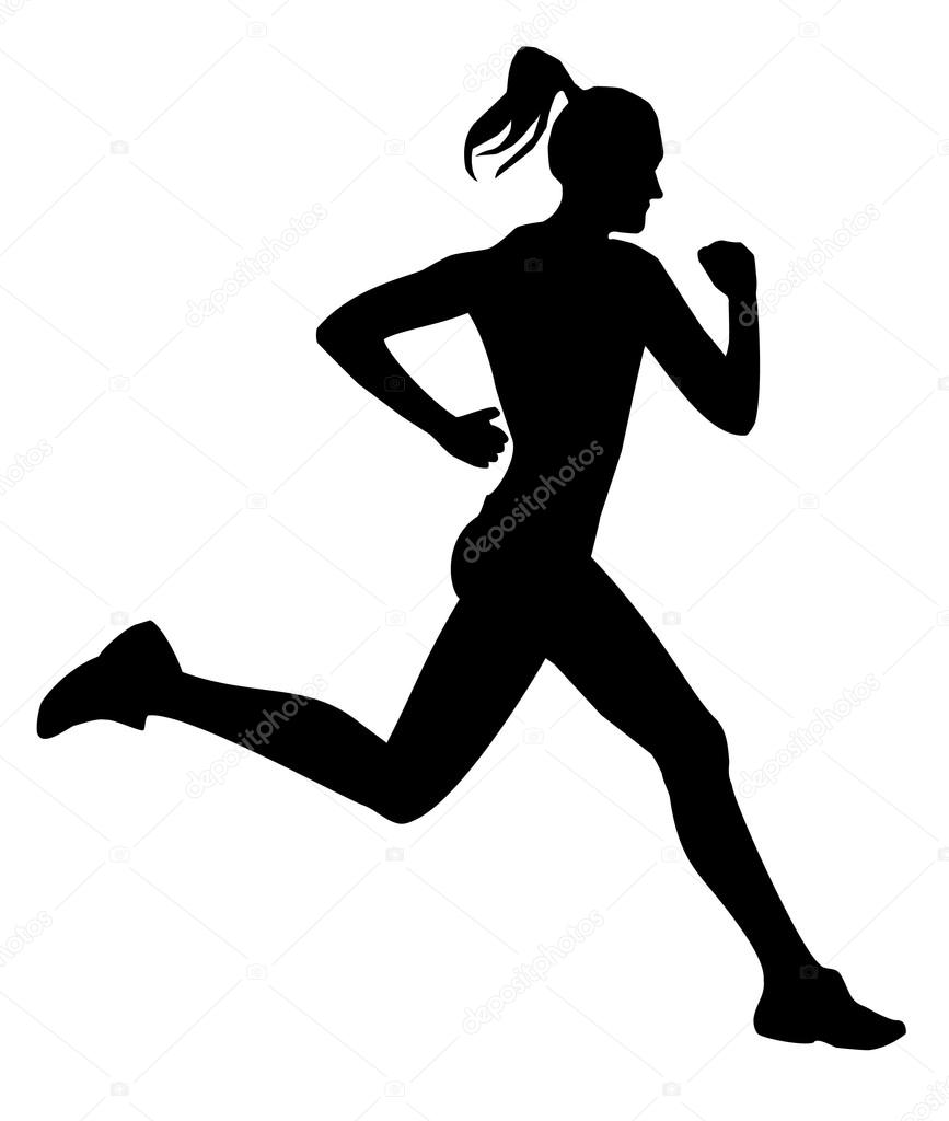 Running woman silhouette — Stock Vector © predragilievsi #82992456