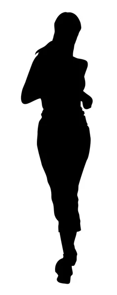 Silhouette femme en cours d'exécution — Image vectorielle