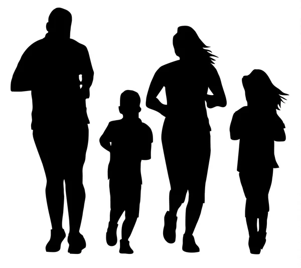 Family jogging — Stock Vector