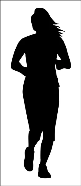 Jogging femme silhouette — Image vectorielle