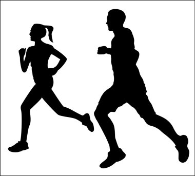 Çift koşu siluet