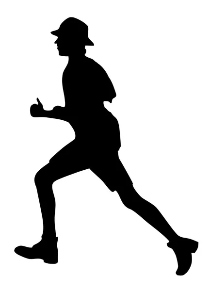 Köra jogging man siluett — Stock vektor