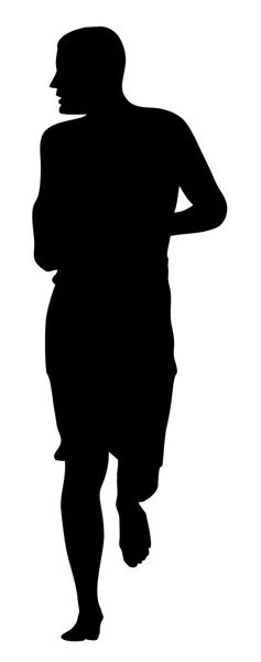 Course jogging homme silhouette — Image vectorielle