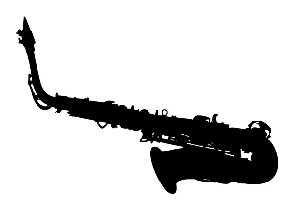 Saxofón, silueta — Archivo Imágenes Vectoriales