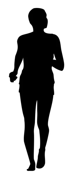 Silhouette femme en cours d'exécution — Image vectorielle