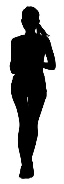 Hardlopen vrouw silhouet — Stockvector
