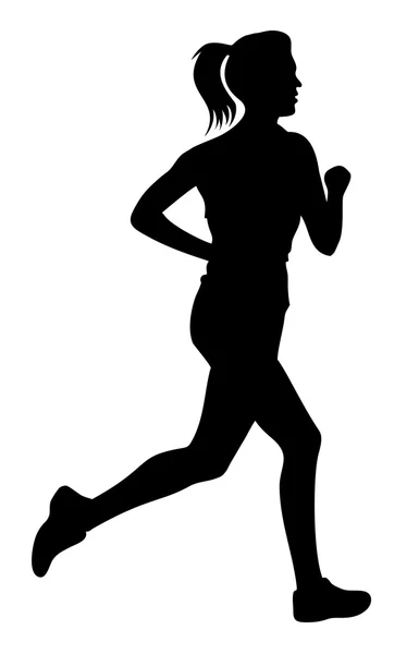 Running woman silhouette — Stock Vector