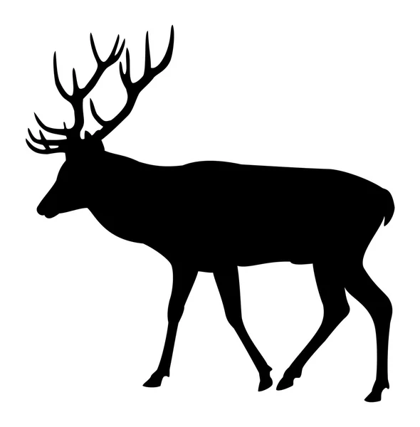 Elk hert silhouet — Stockvector