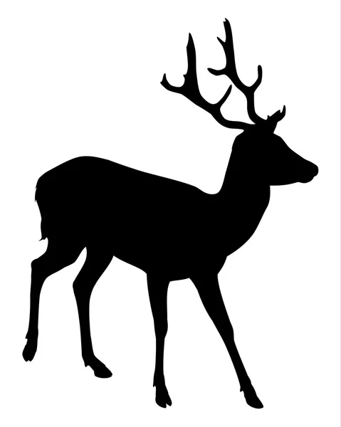 Elk hert silhouet — Stockvector